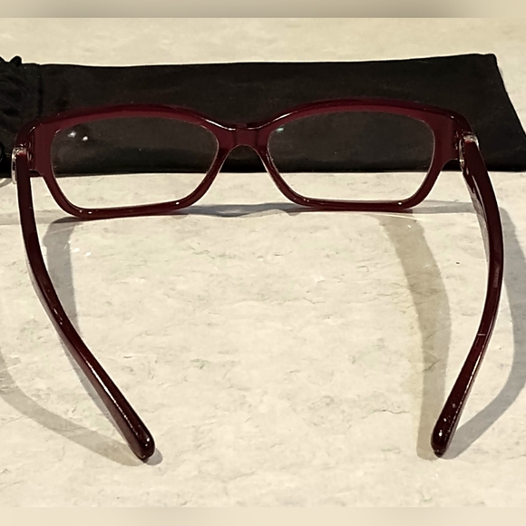 TORY BURCH TY2025 BURGUNDY ACETATE CATS EYE DESIGNER GLASSES 1080 53▪︎14/135 - Picture 9 of 15